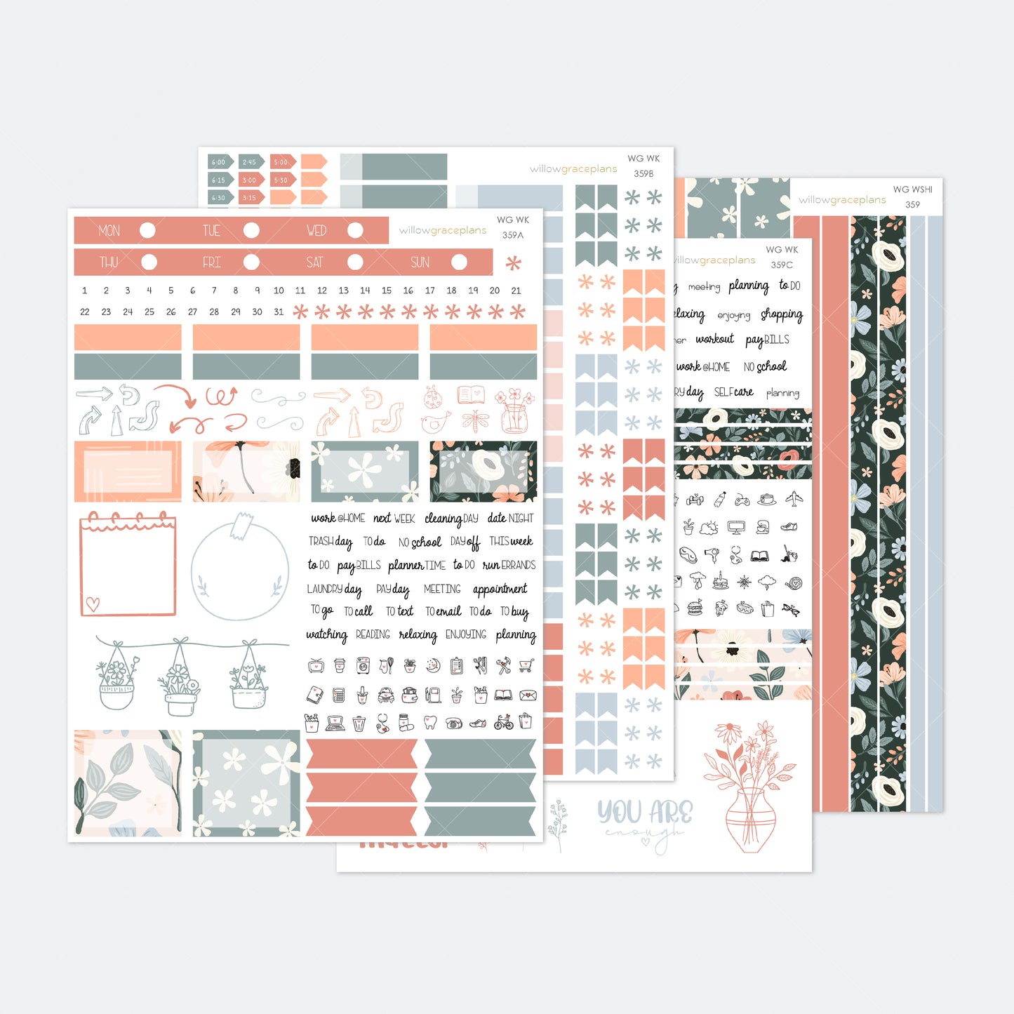 Weekly Planner Stickers | Antique Bloom