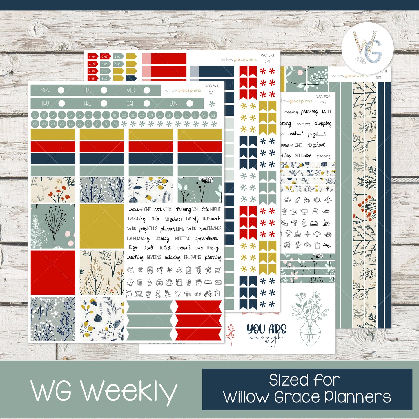 Weekly Planner Stickers | Winter Meadow