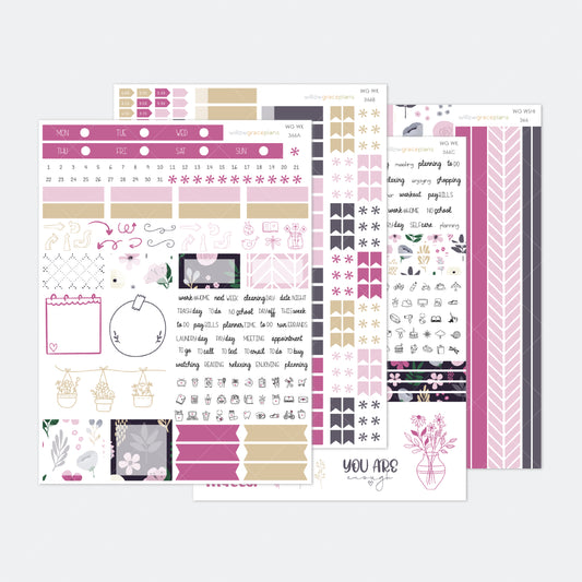 Weekly Planner Stickers | Dusky Petals