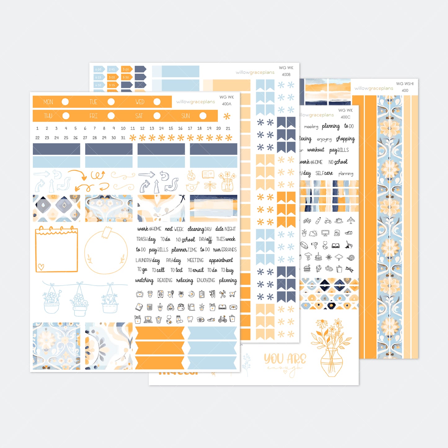 Weekly Planner Stickers | Blue Citrus
