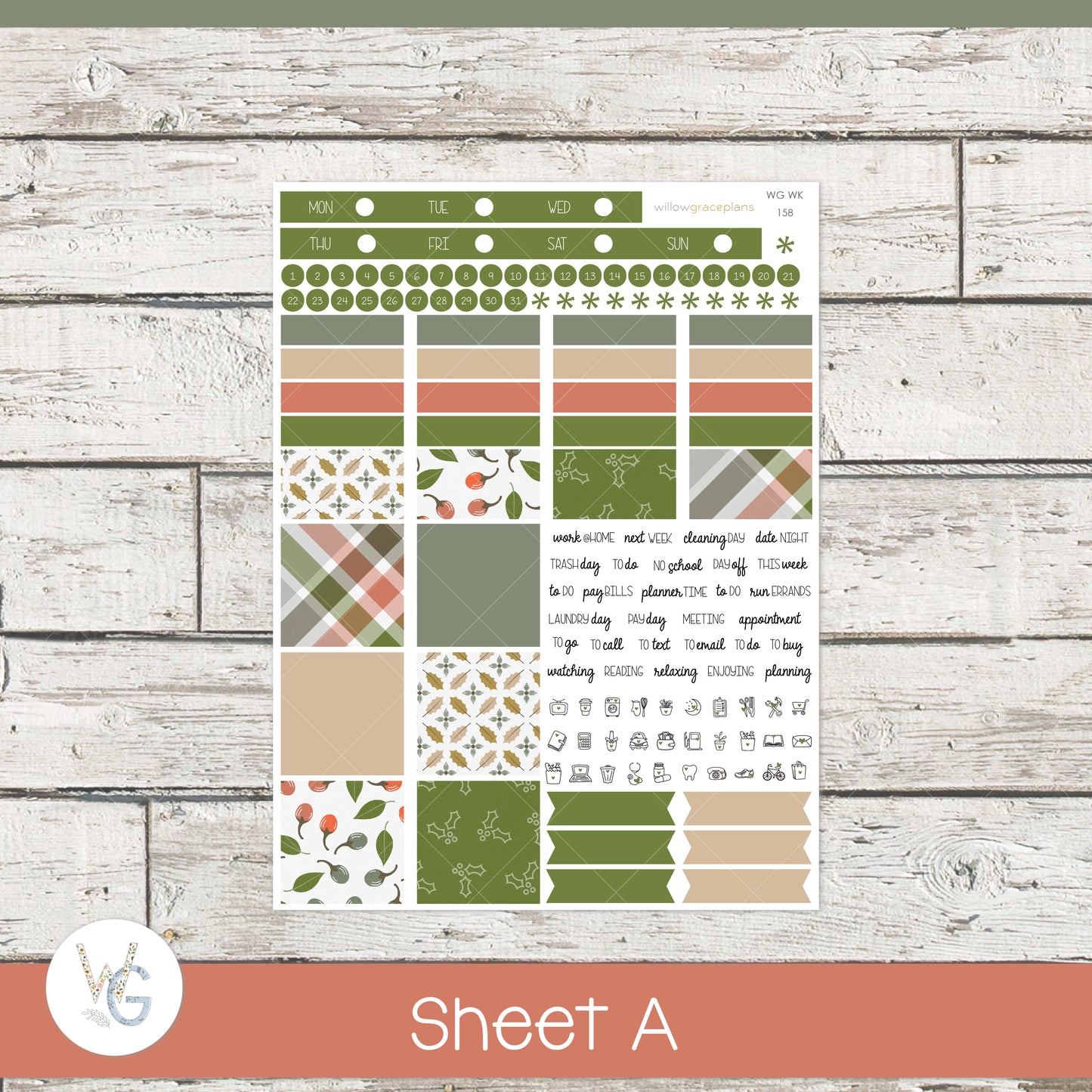 Weekly Planner Stickers | Woodland Holly