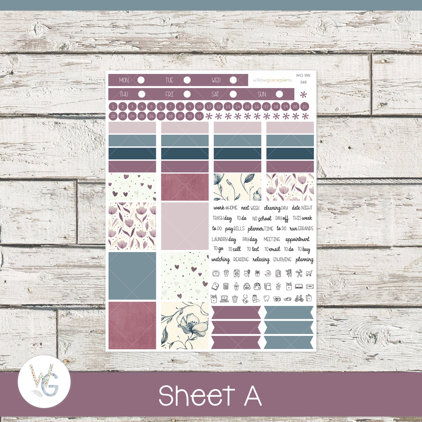 Weekly Planner Stickers | Winter Romance