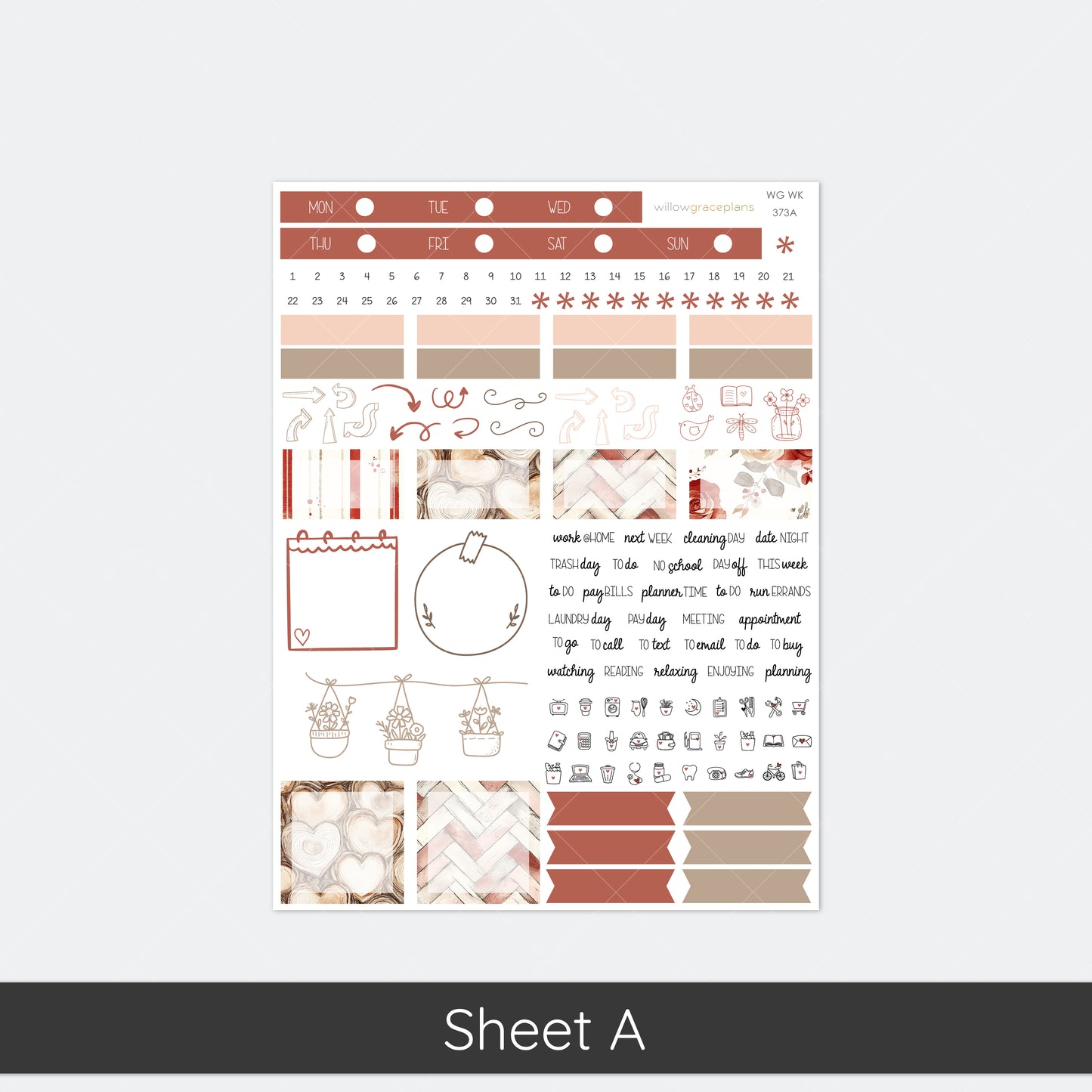 Weekly Planner Stickers | Rosewood Love