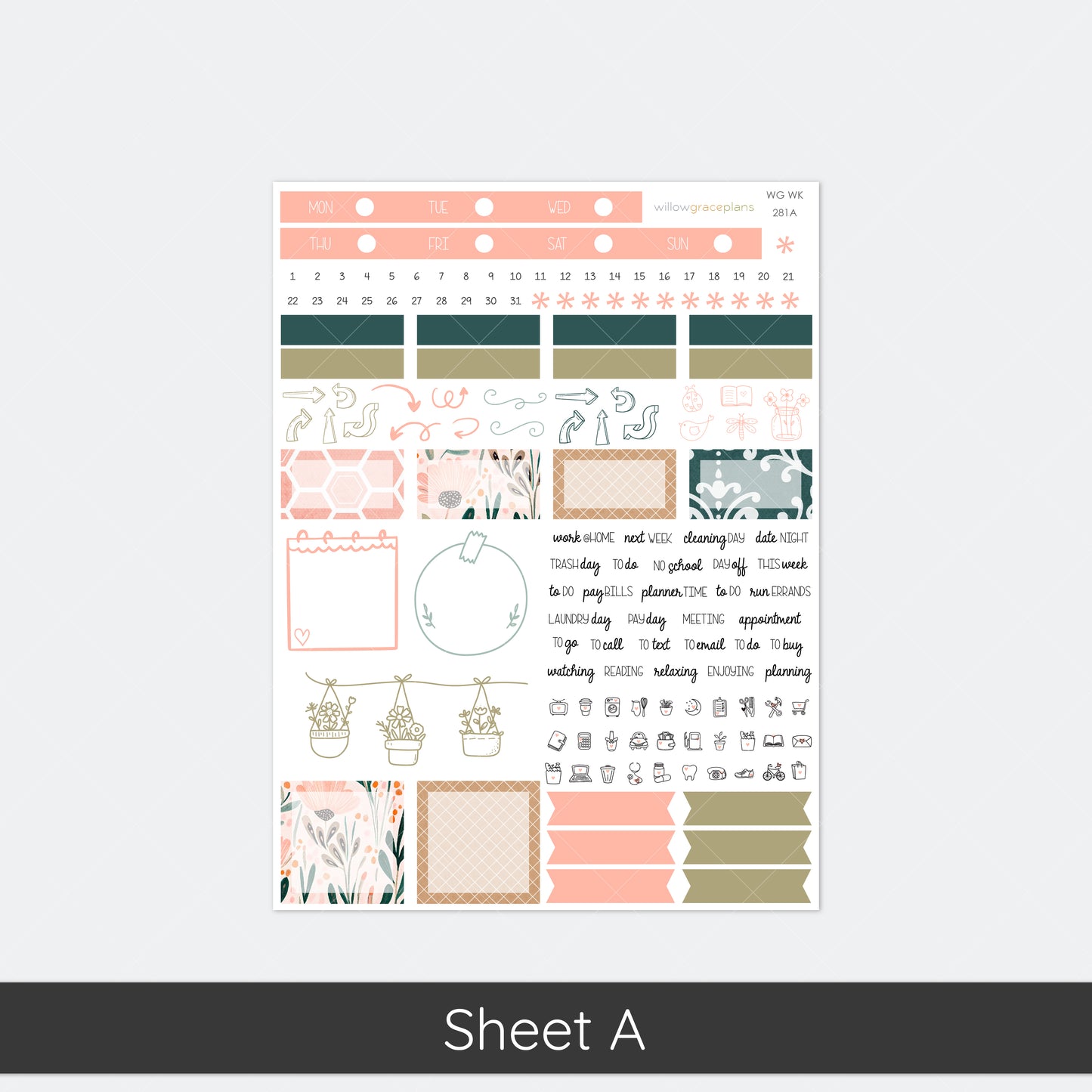 Weekly Planner Stickers | Garden Patchwork