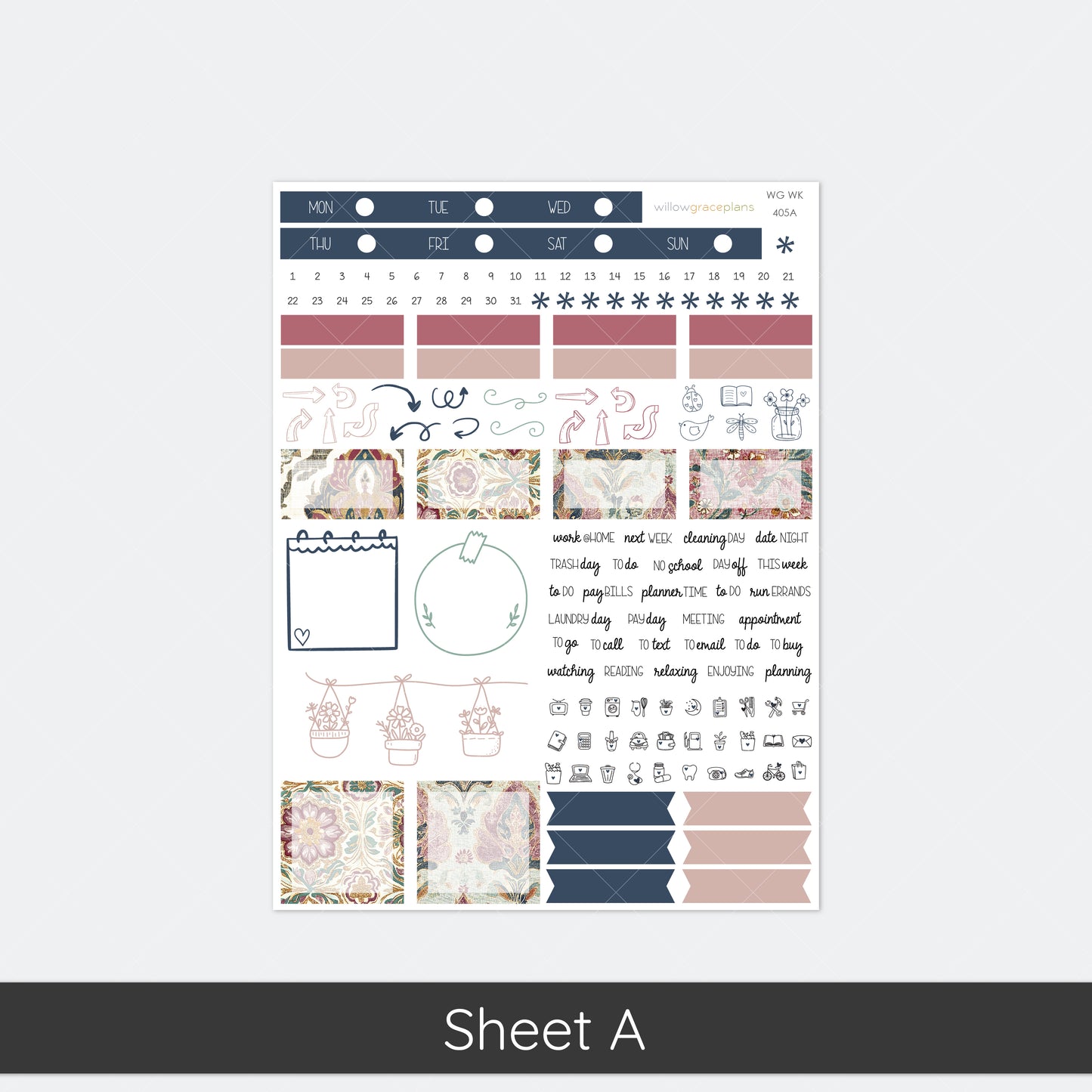 Weekly Planner Stickers | Heirloom Garden