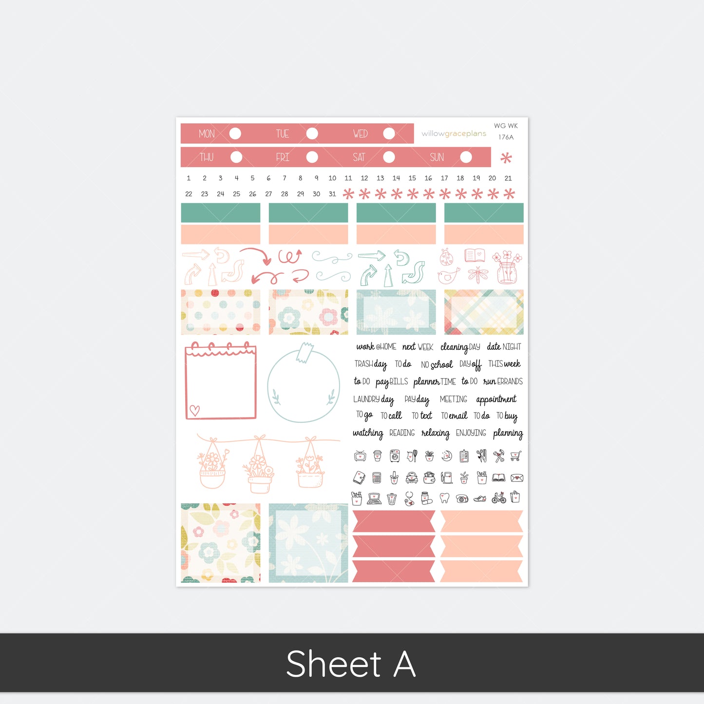 Weekly Planner Stickers | Garden Picnic