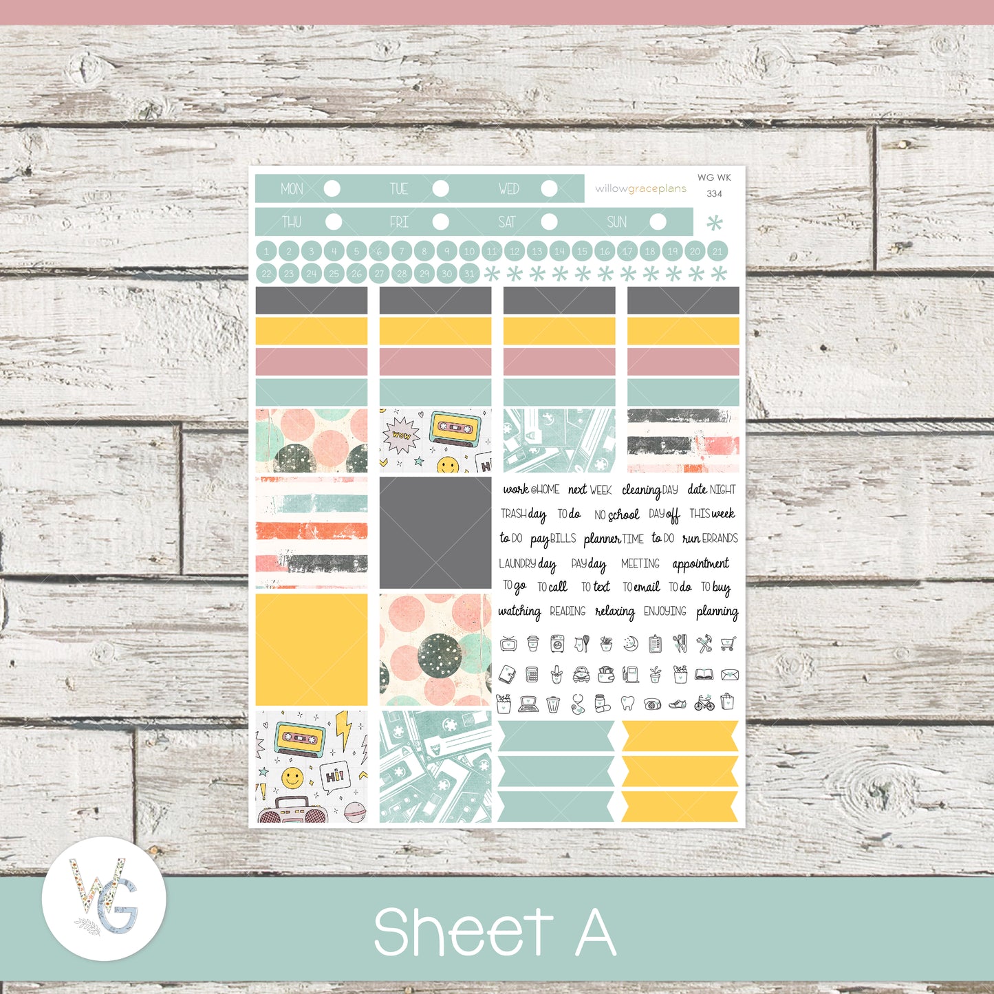 Weekly Planner Stickers | Retro Vibes