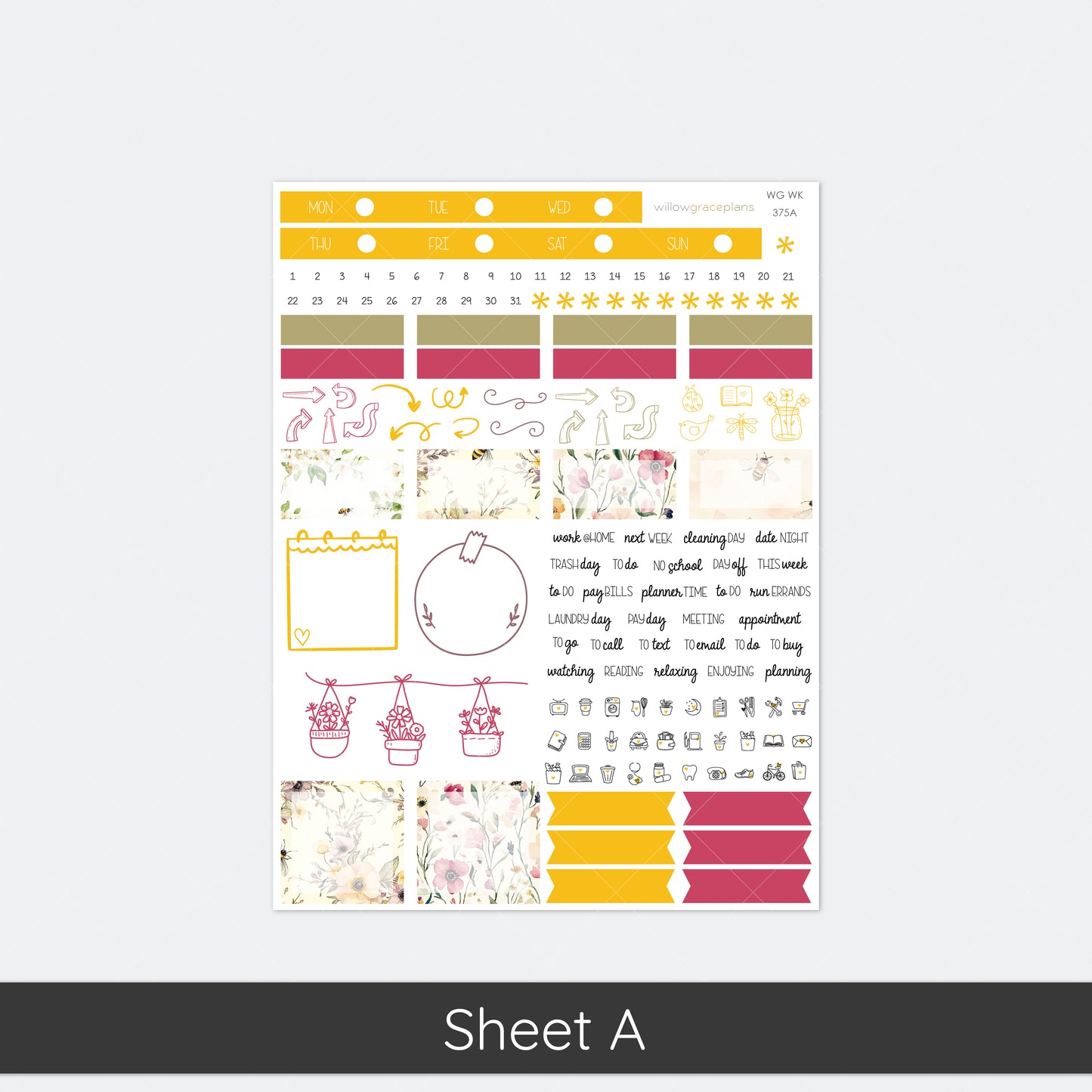 Weekly Planner Stickers | Honey Bee