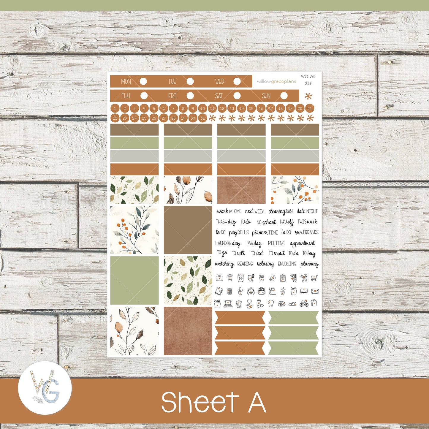 Weekly Planner Stickers | Autumn Leaves