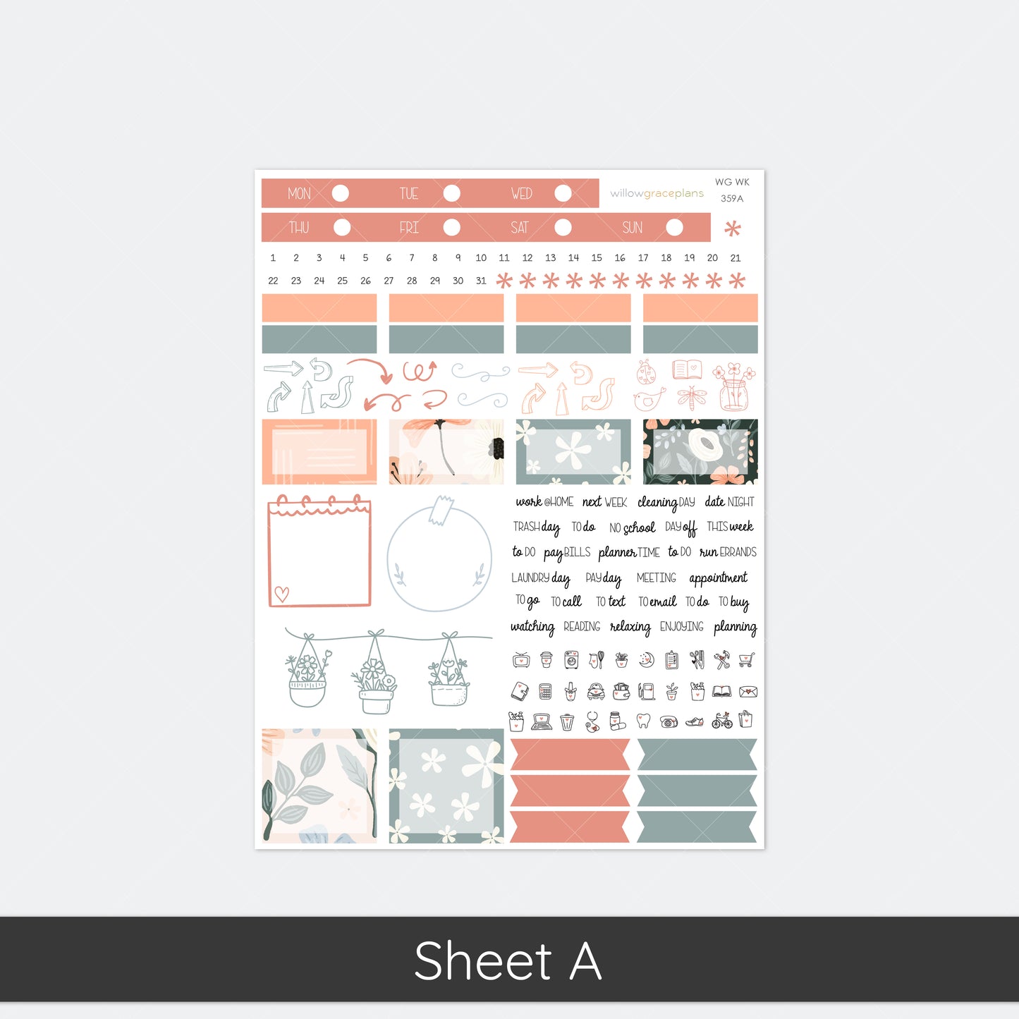 Weekly Planner Stickers | Antique Bloom