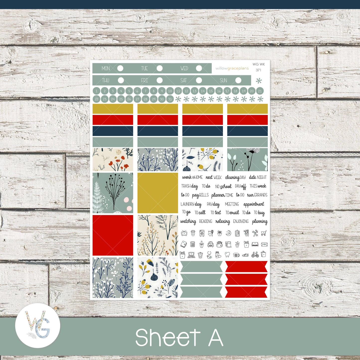 Weekly Planner Stickers | Winter Meadow