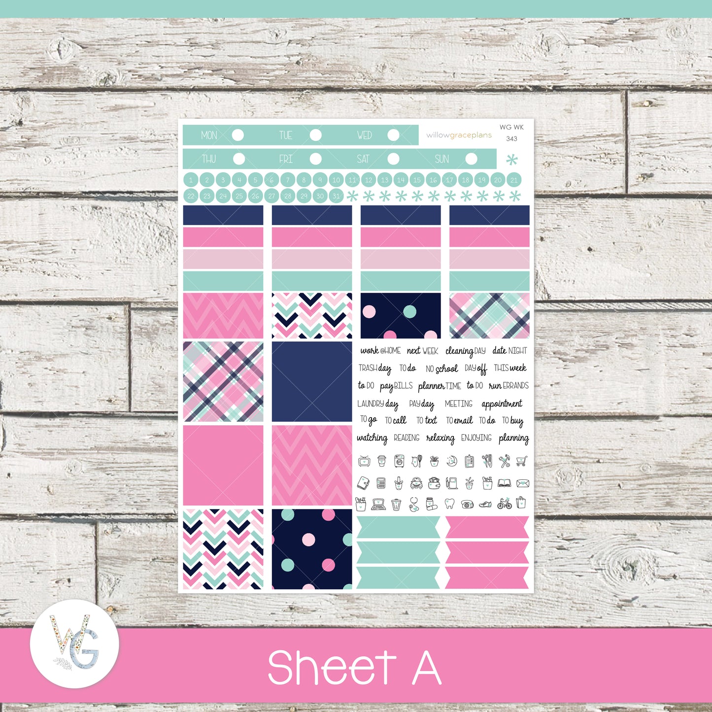 Weekly Planner Stickers | Preppy Pop