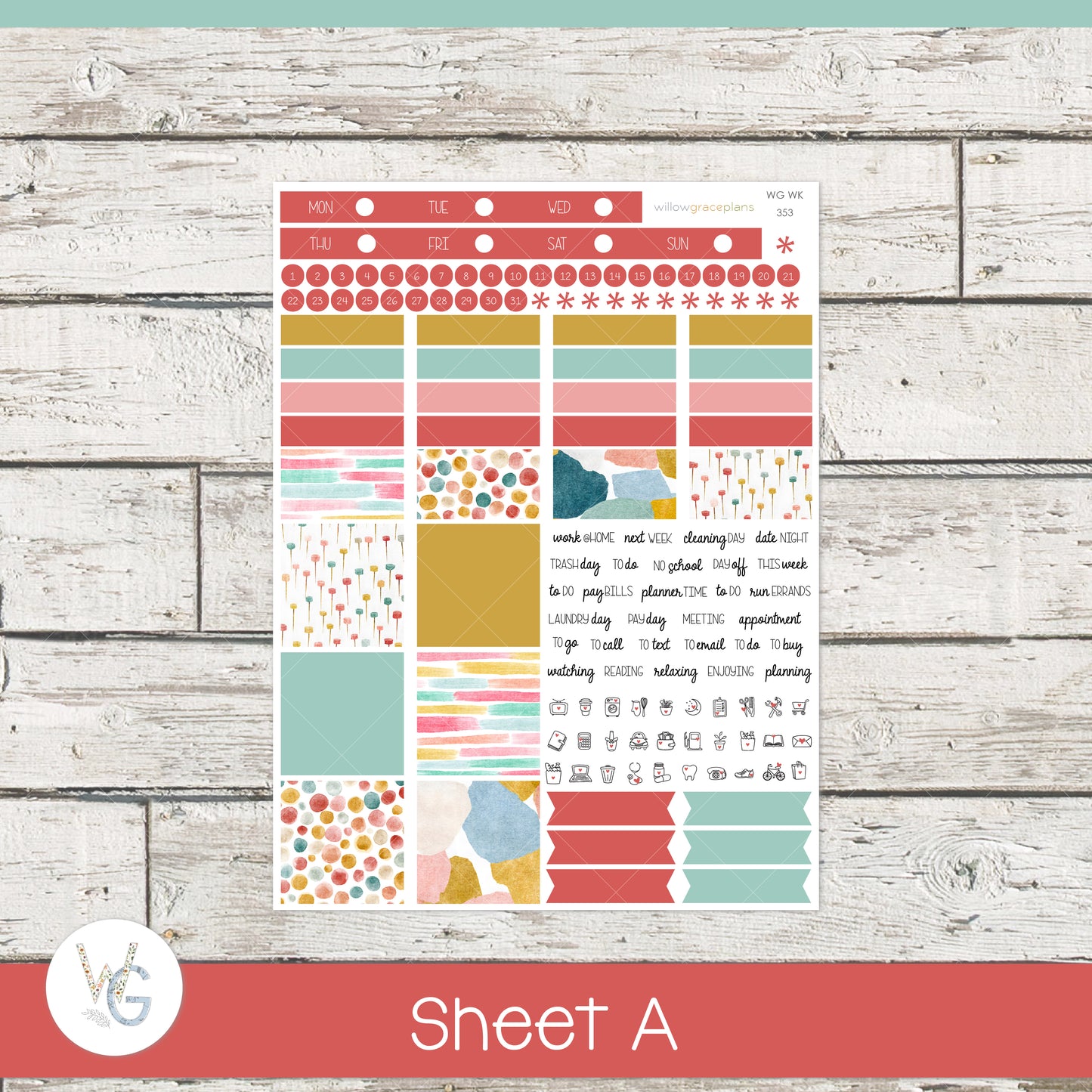 Weekly Planner Stickers | Confetti Garden