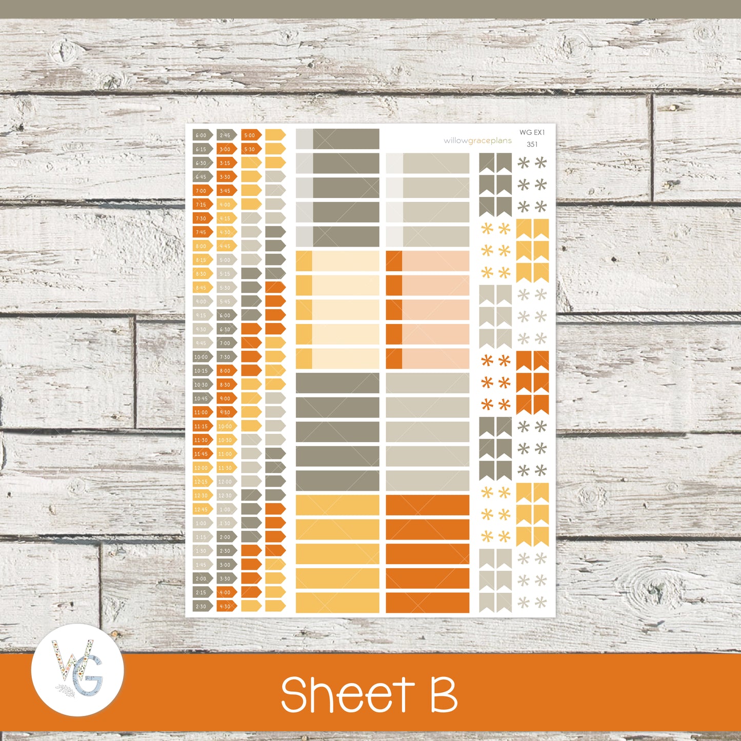 Daily Planner Stickers | Golden Harvest