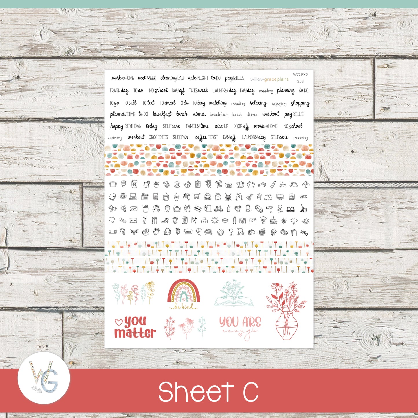 Weekly Planner Stickers | Confetti Garden