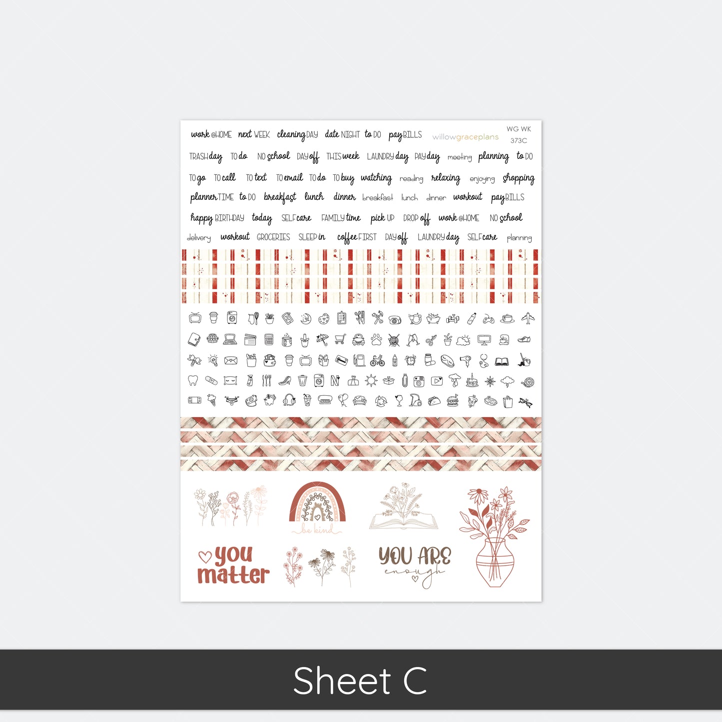 Weekly Planner Stickers | Rosewood Love