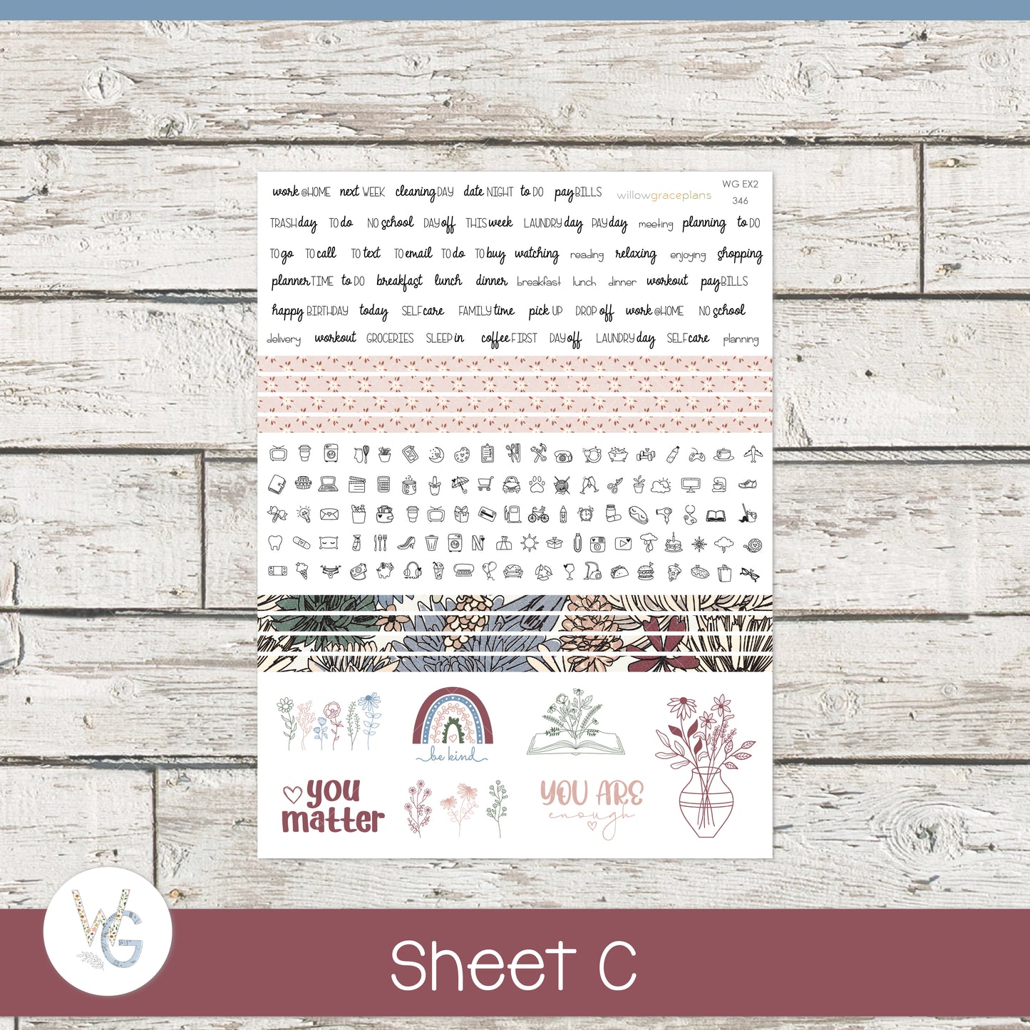 Weekly Planner Stickers | Vintage Botanicals