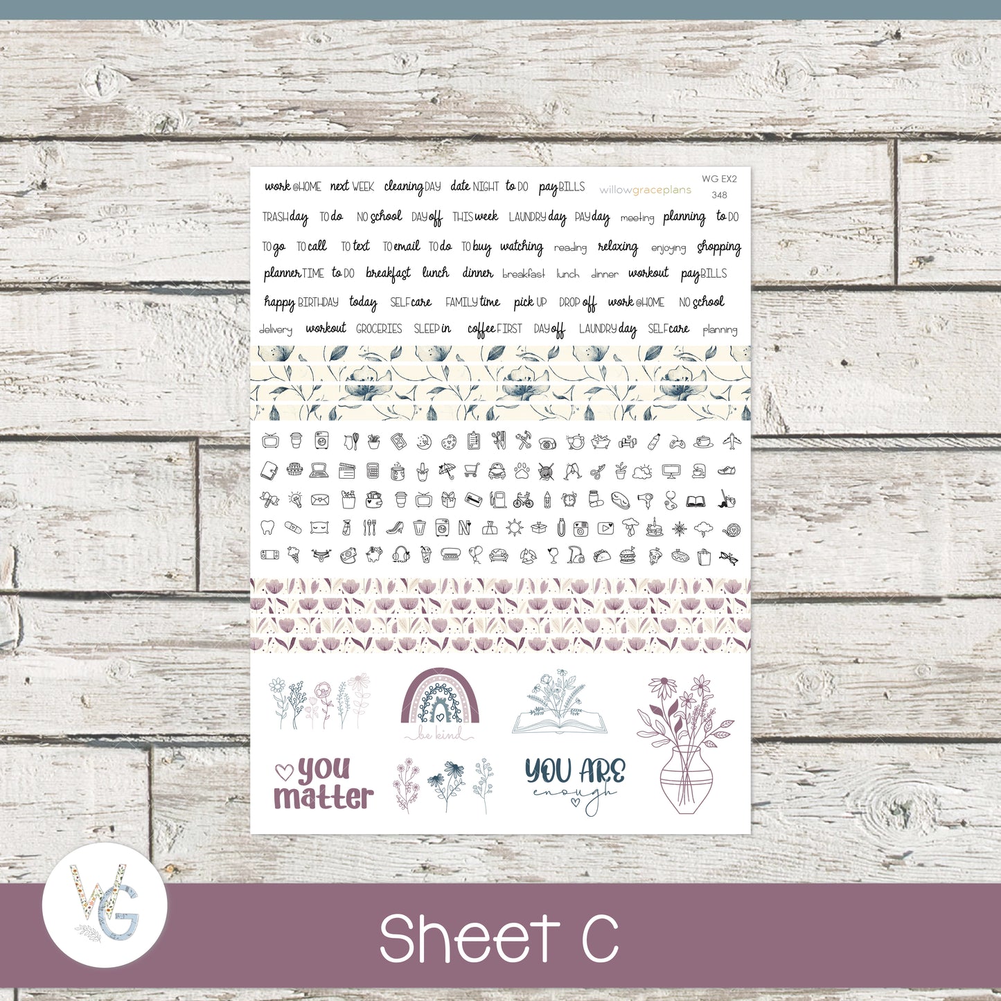 Weekly Planner Stickers | Winter Romance