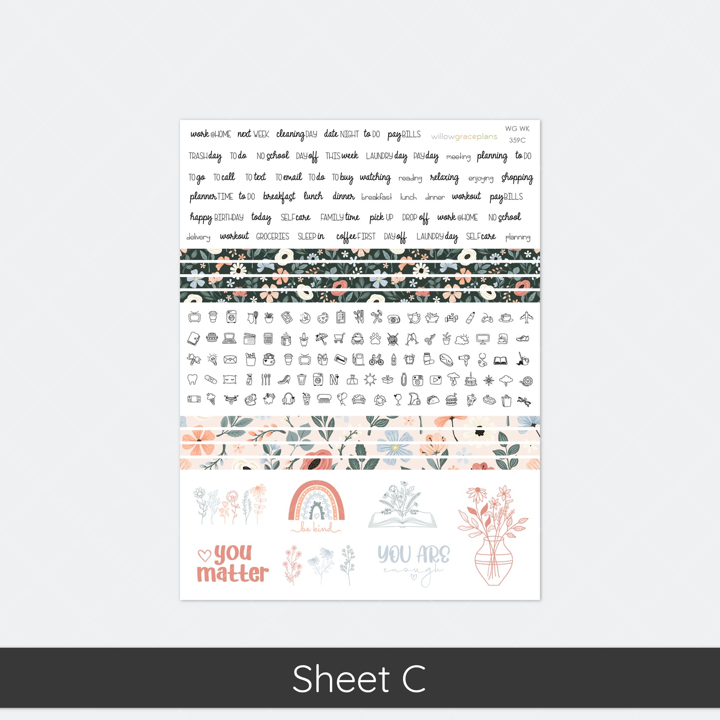 Weekly Planner Stickers | Antique Bloom