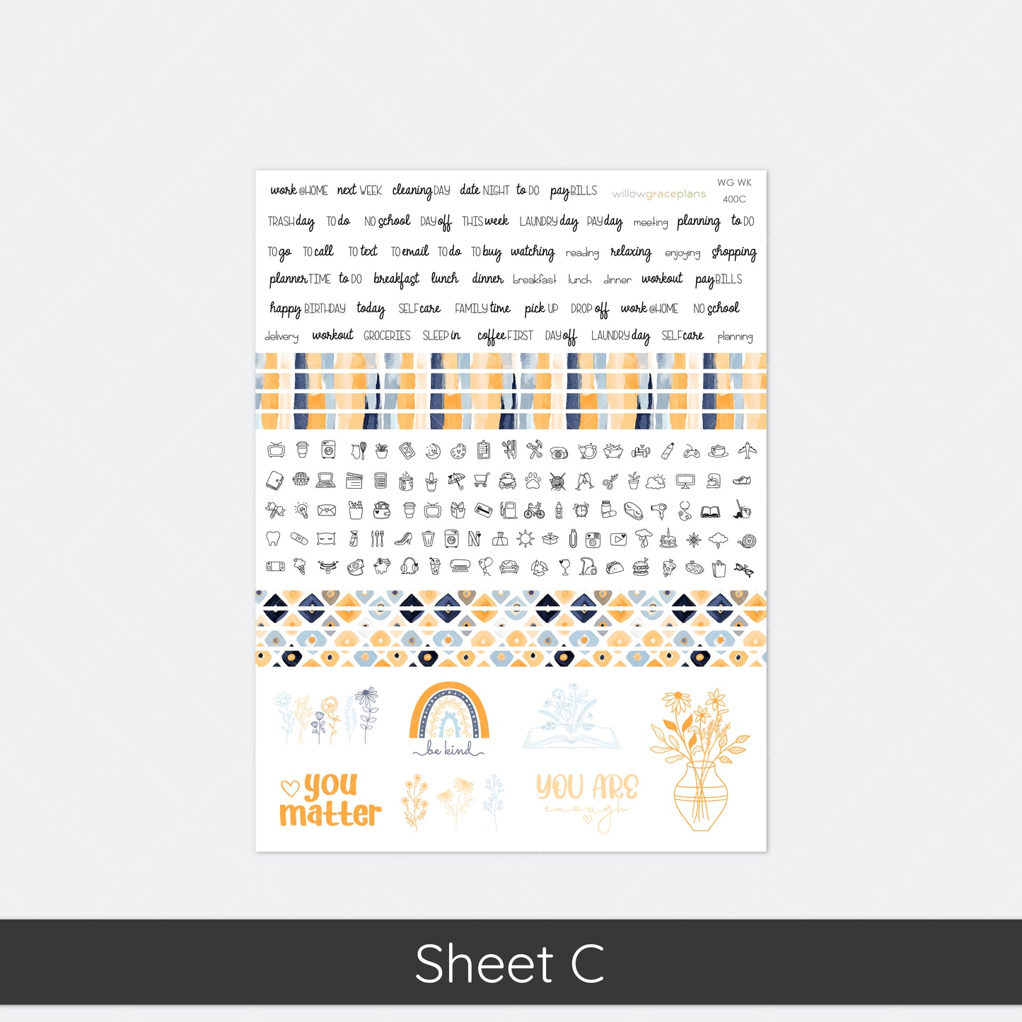 Weekly Planner Stickers | Blue Citrus