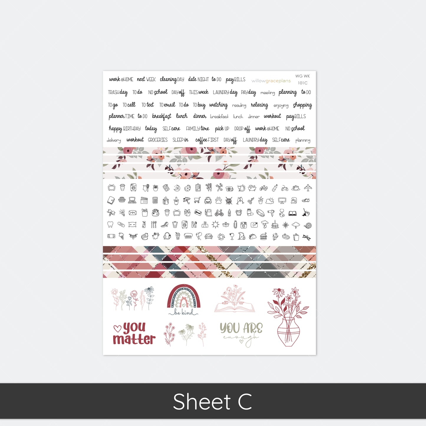 Weekly Planner Stickers | Rustic Bloom