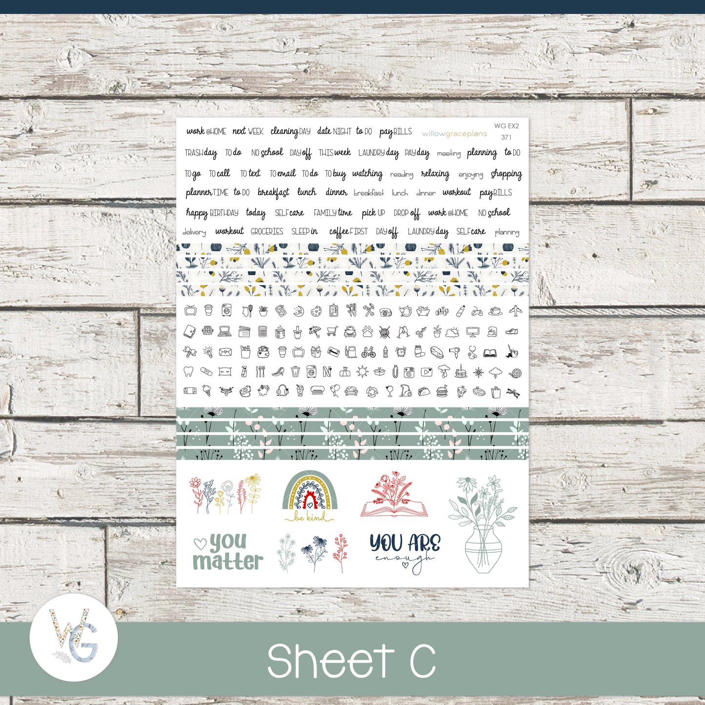 Weekly Planner Stickers | Winter Meadow