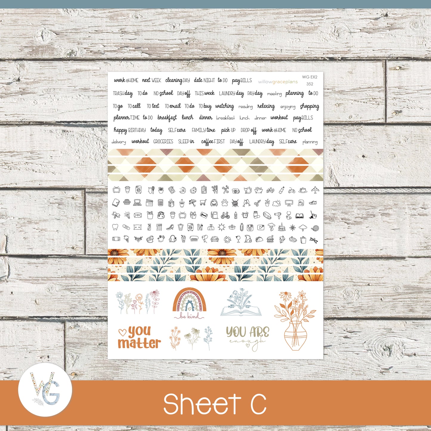 Weekly Planner Stickers | Sunflower Harvest