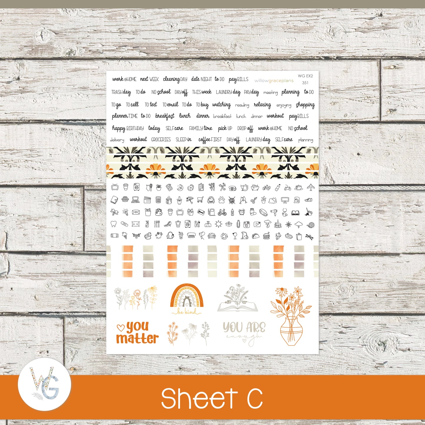 Daily Planner Stickers | Golden Harvest