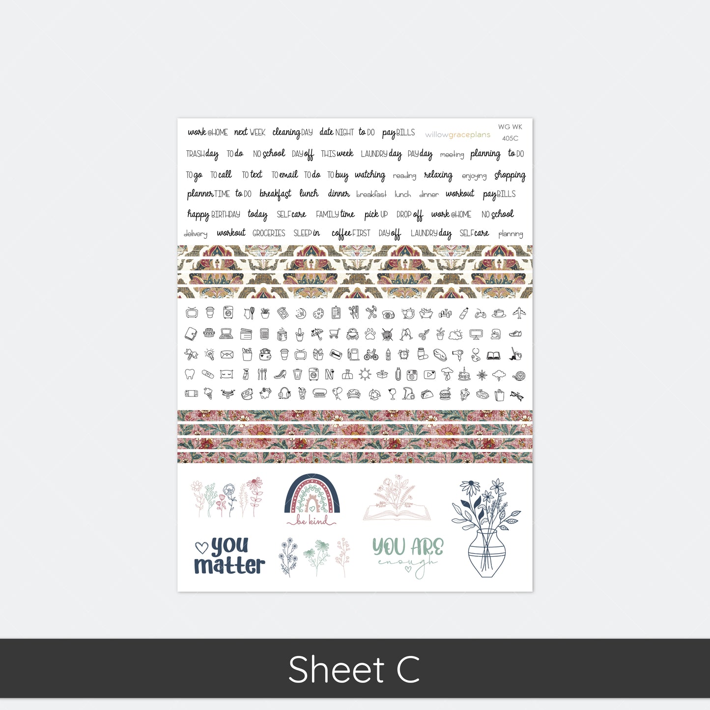 Weekly Planner Stickers | Heirloom Garden