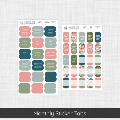 Monthly Sticker Tabs | Coral Grove (103)