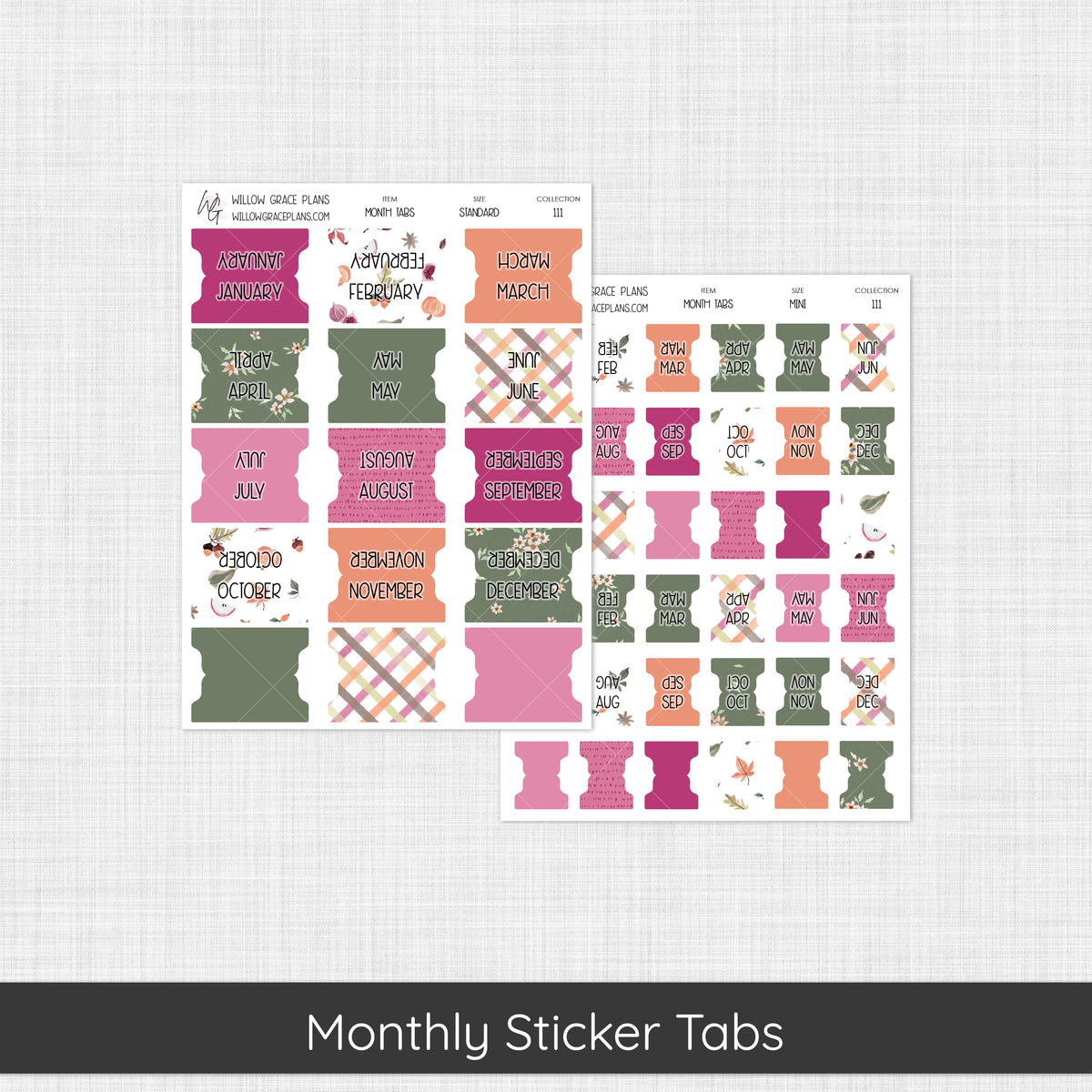 Monthly Sticker Tabs | Changing Seasons (111)