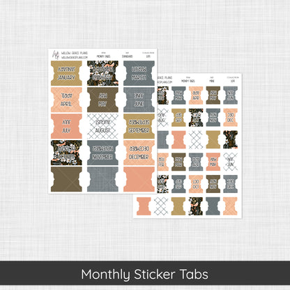Monthly Sticker Tabs | Midnight Meadow (109)