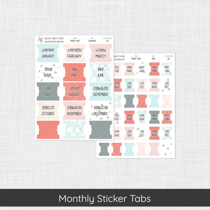 Monthly Sticker Tabs | Winter Blush (110)