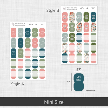 Monthly Sticker Tabs | Coral Grove (103)