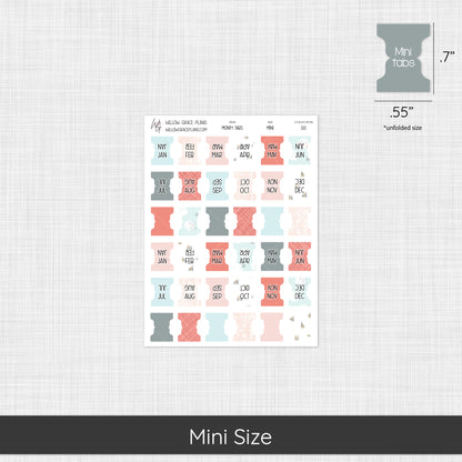 Monthly Sticker Tabs | Winter Blush (110)