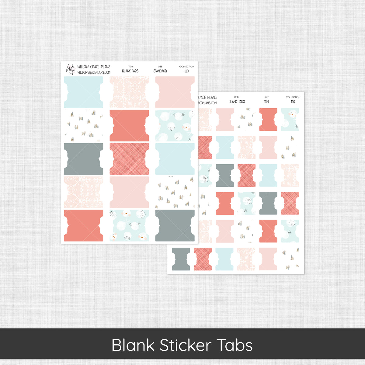 Blank Sticker Tabs | Winter Blush (110)