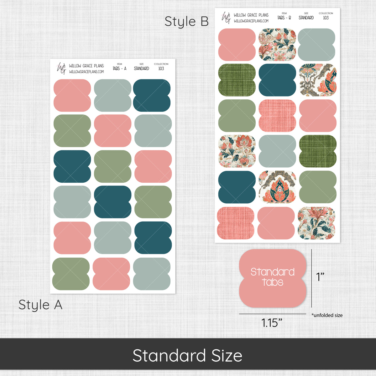 Blank Sticker Tabs | Coral Grove (103)