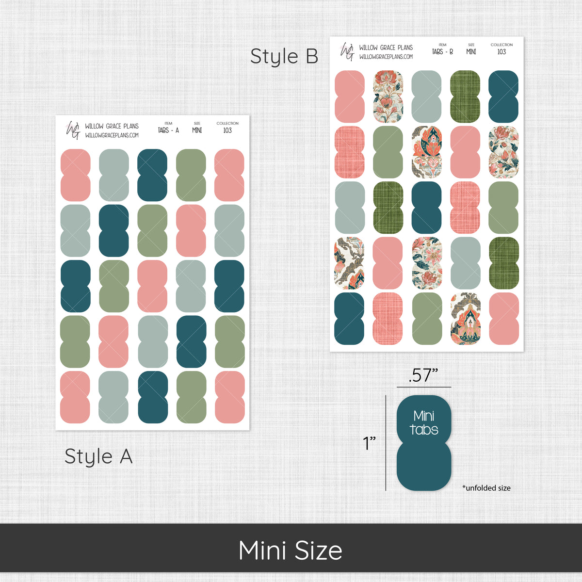 Blank Sticker Tabs | Coral Grove (103)