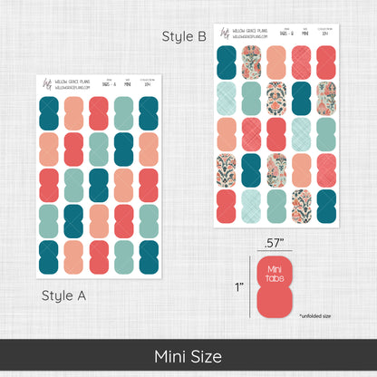 Blank Sticker Tabs | Aqua Bloom (104)
