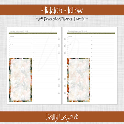 A5 Planner Inserts | Amber Meadow - November 2026