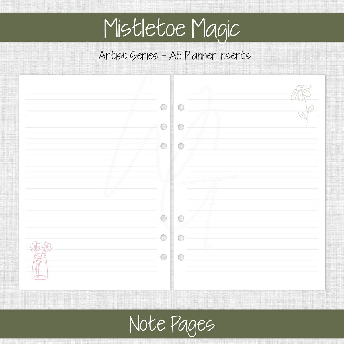 A5 Planner Inserts | Mistletoe Magic - December 2026