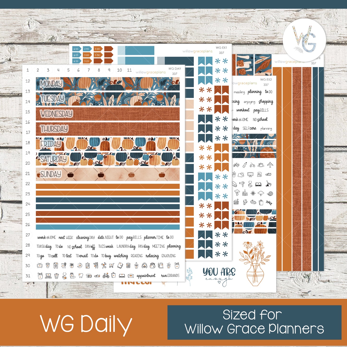 Willow Grace Planner Stickers - Daily Planner Stickers | WGD-337