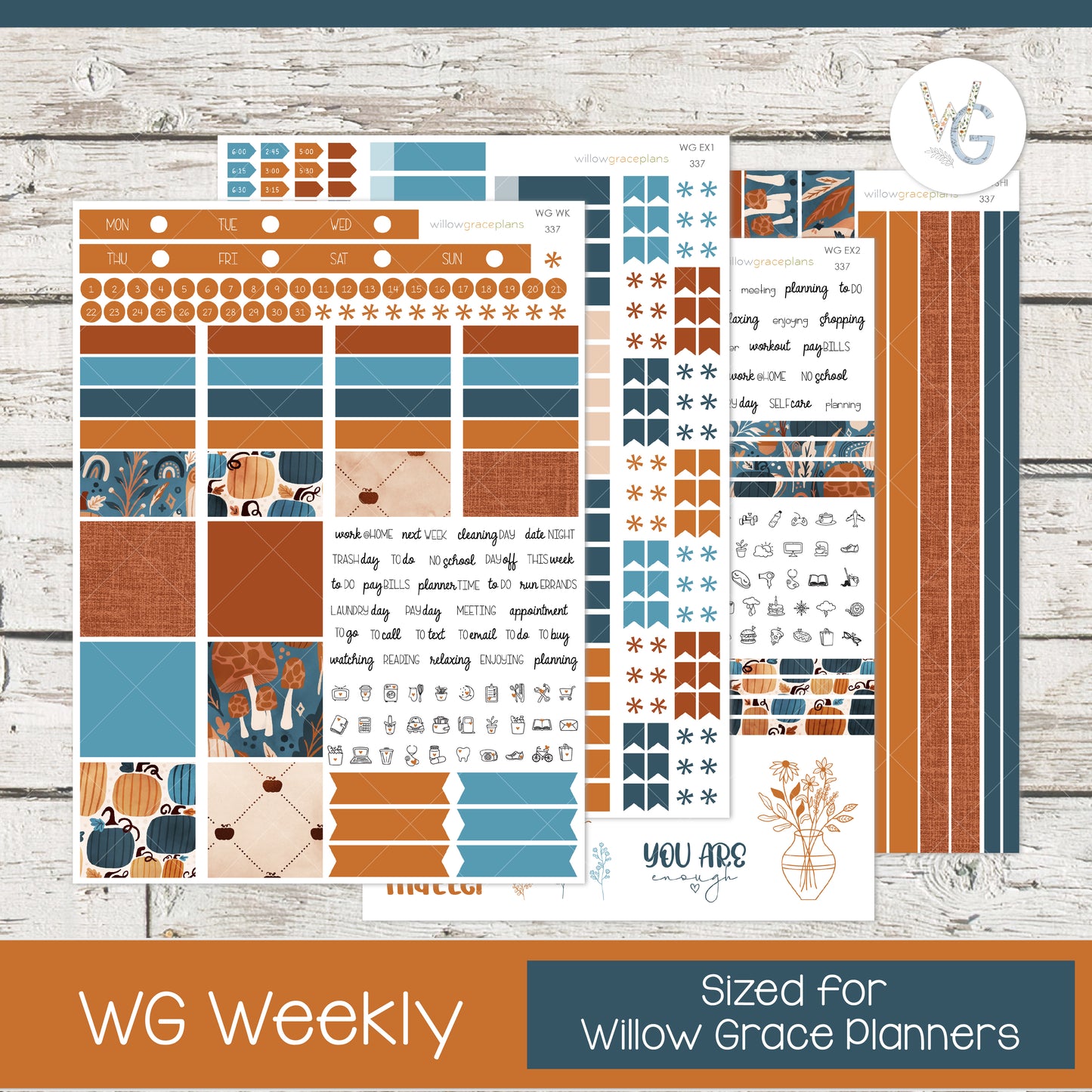 Willow Grace Planner Stickers - Weekly Planner Stickers | WGW-337