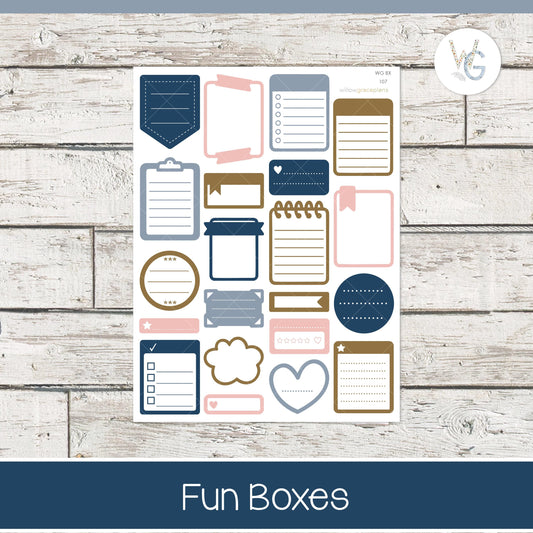 Fun Boxes - Planner Stickers - Willow Grace Planner Stickers | B-107