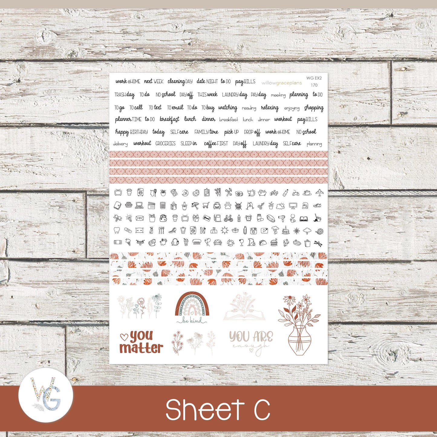 Willow Grace Planner Stickers - Daily Planner Stickers | WGD-170