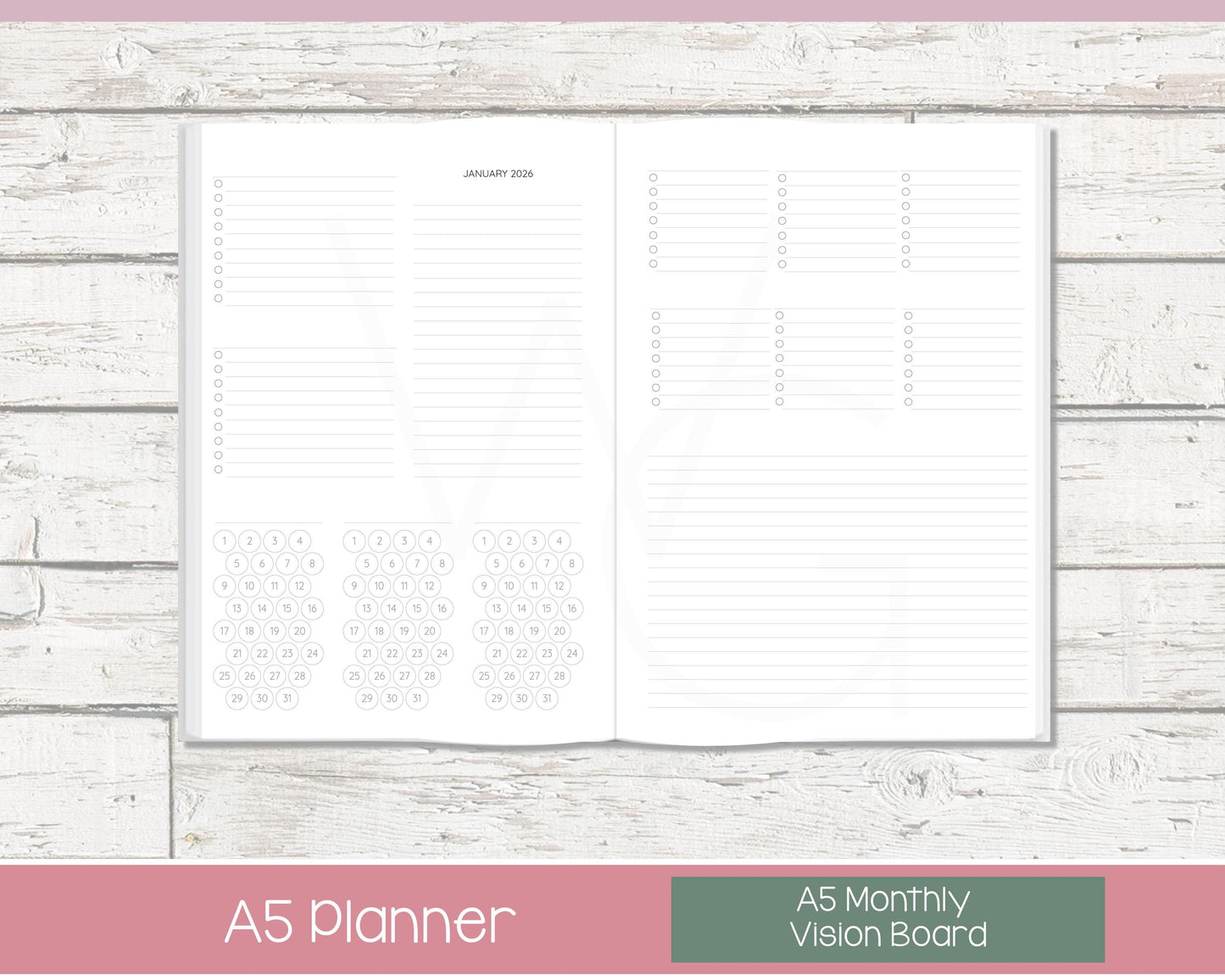 Personalized Day Planner | Day Planner | Lined Layout | Petal Parade