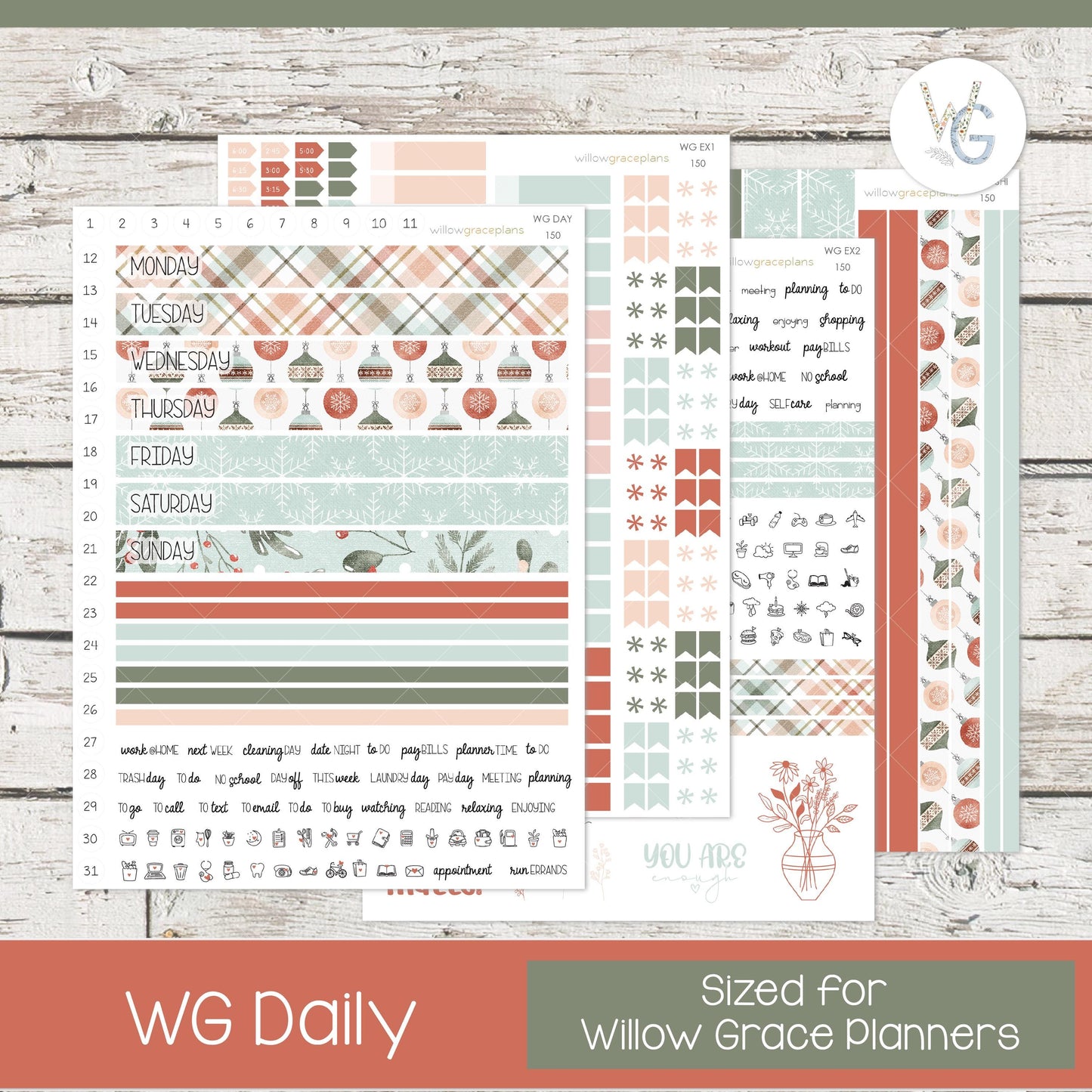 Willow Grace Planner Stickers - Daily Planner Stickers | WGD-150