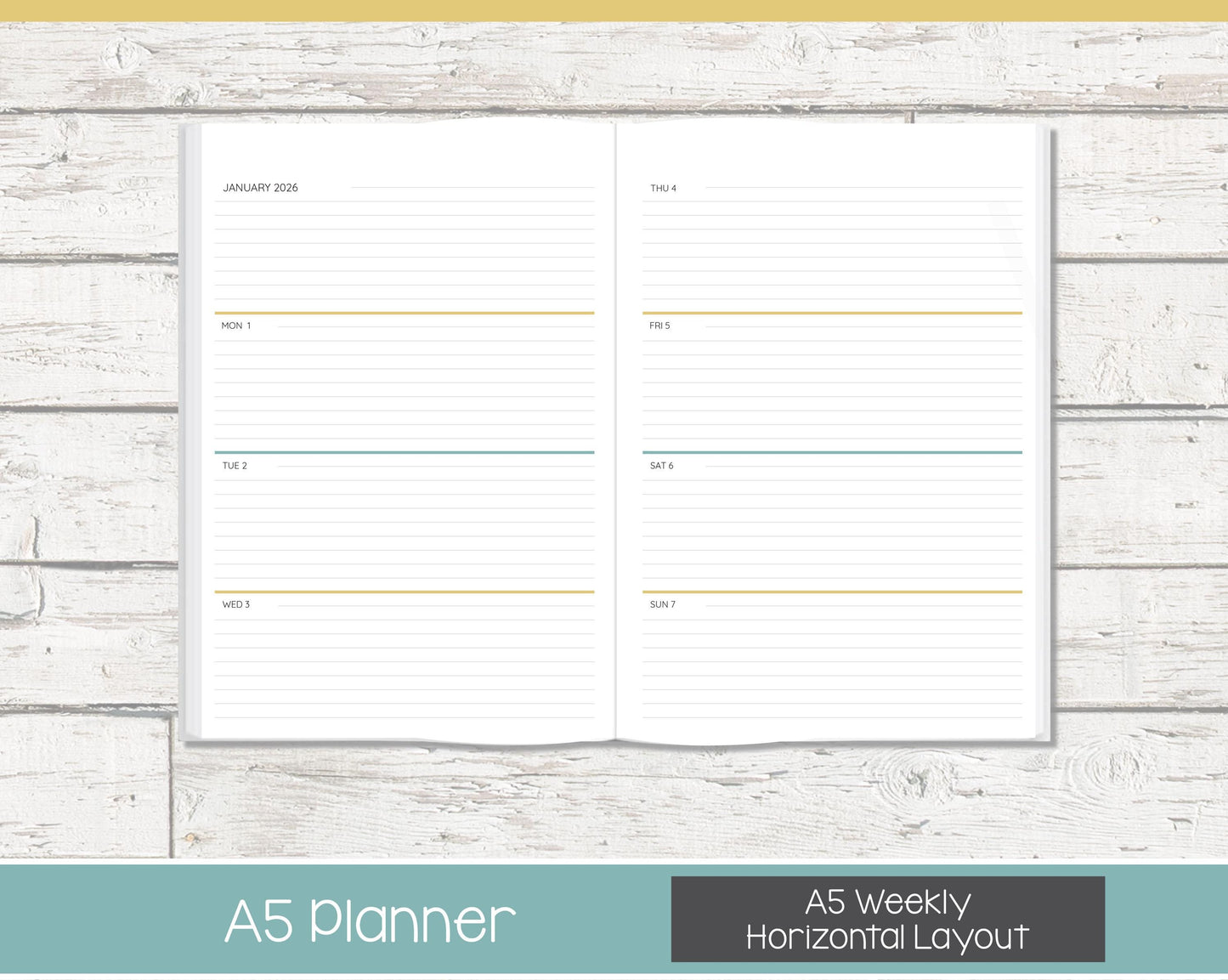 Weekly Personalized Planner | Horizontal Weekly Planner | Lined Layout | Reflections