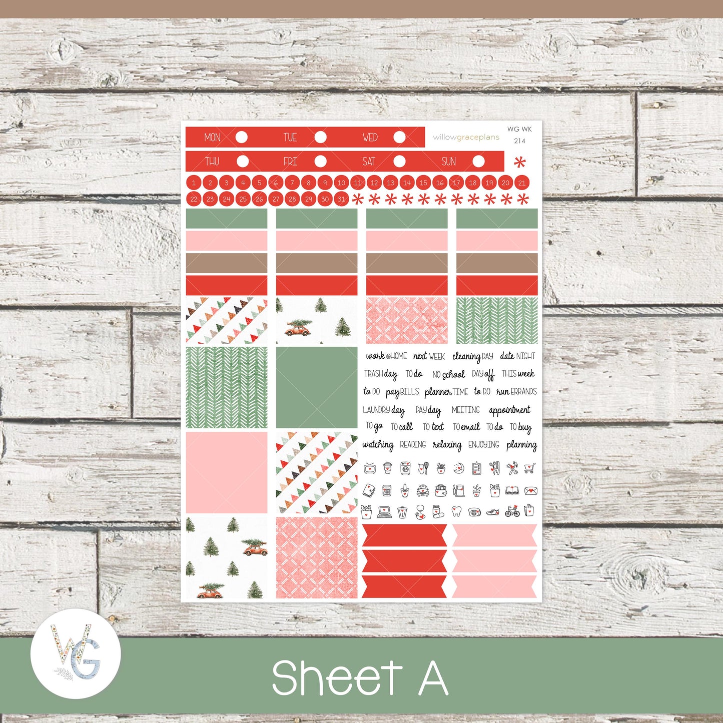 Willow Grace Planner Stickers - Weekly Planner Stickers | WGW-214