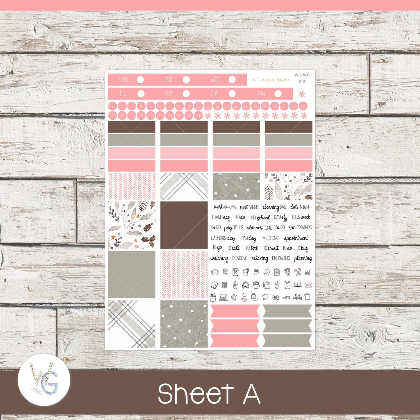 Willow Grace Planner Stickers - Weekly Planner Stickers | WGW-215